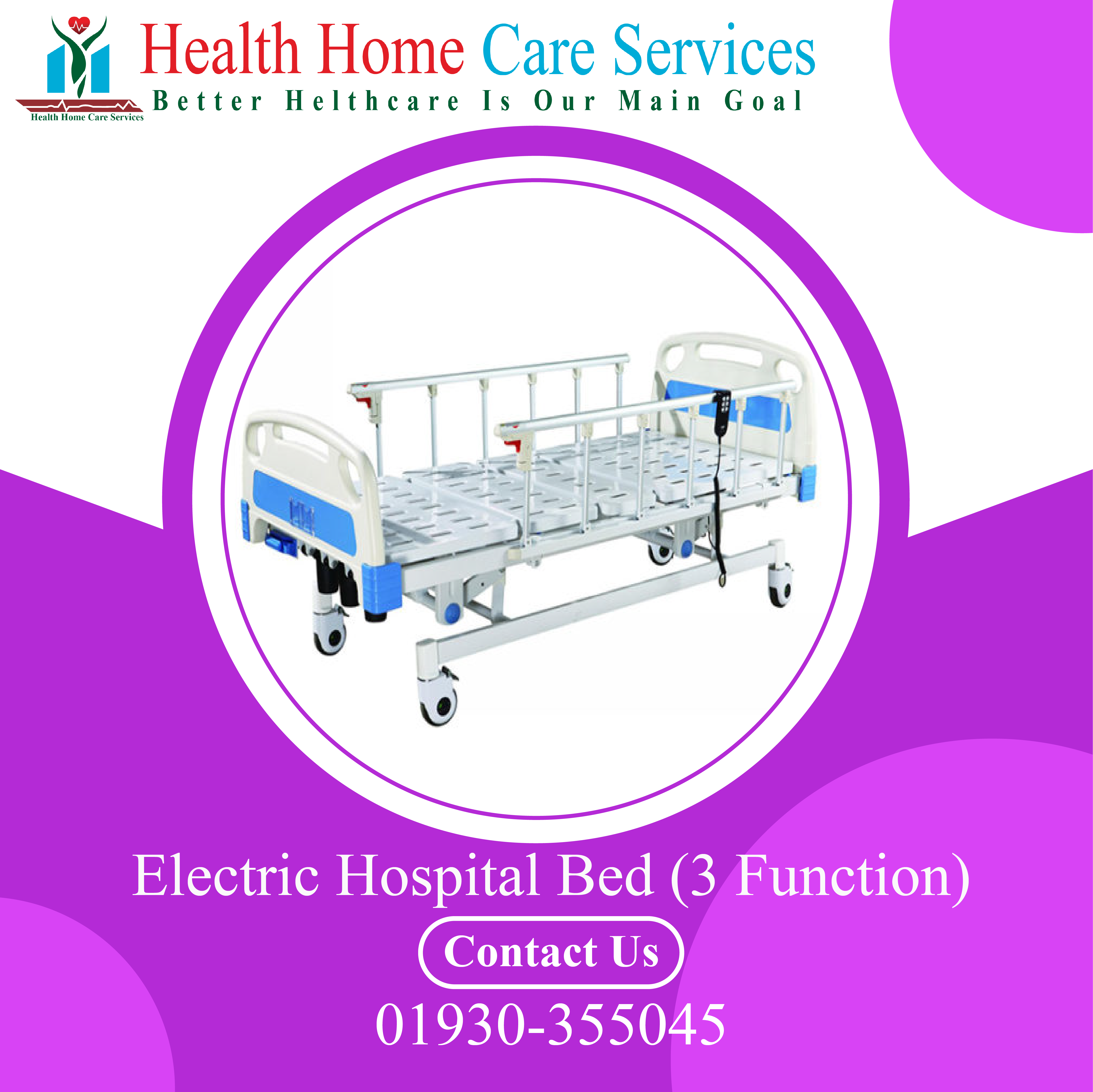 Electric Hospital Bed (3 Function)